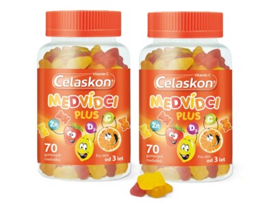 Celaskon Medvídci Plus pro děti od 3 let 70 ks 1+1 ZDARMA