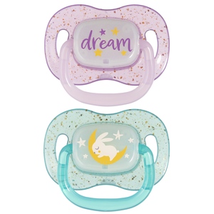 Canpol babies Dudlík silikonový Nightglow 6-18m+ holka 2 ks