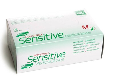 Rukavice vyšetřovací jednorázové Latex zaprášené vel.M 100 ks