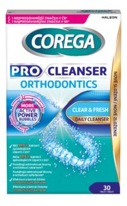 Corega Pro Cleanser Orthodontics čistící tablety na rovnátka 30 ks 