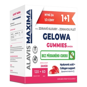 Alavis Maxima Gelowa Gummies jahoda 120 žvýkacích tablet + Vitamin C 60 kapslí