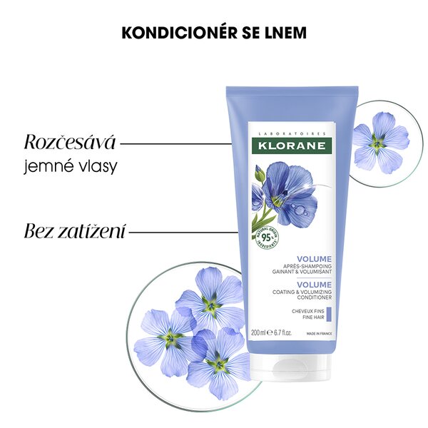 Klorane Balzám na vlasy s BIO lnem pro jemné vlasy bez objemu 200 ml Klorane Balzám na vlasy s BIO lnem pro jemné vlasy bez objemu 200 ml