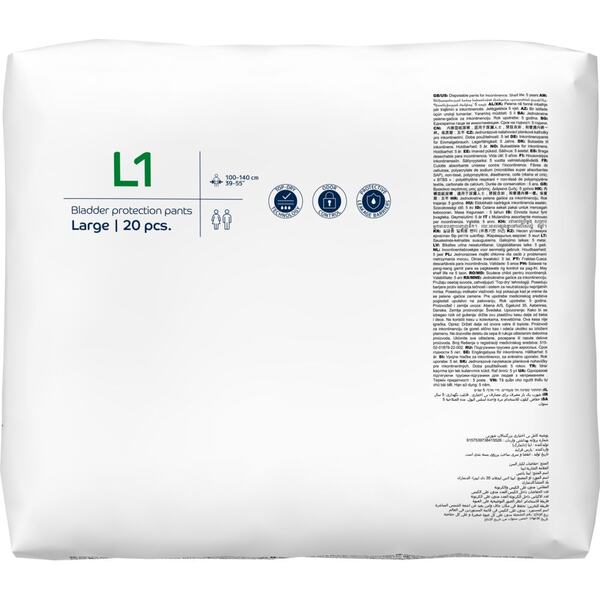 Abena Pants Basic Inkontinenční navlékací kalhotky L1. 20 ks