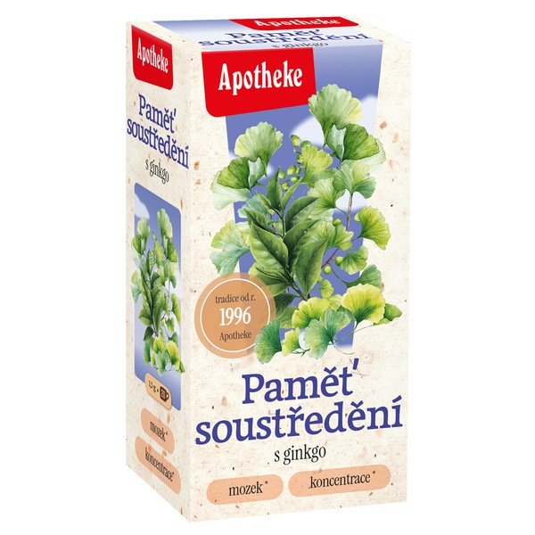 Apotheke Paměť soustředění s ginkgo čaj 20x1,5 g Apotheke Paměť soustředění s ginkgo čaj 20x1,5 g
