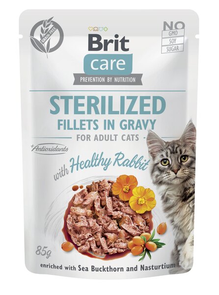 Brit Care Cat Sterilized Fillets in Gravy Healthy Rabbit 85 g
