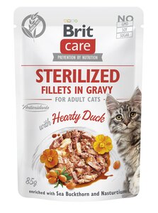 Brit Care Cat Sterilized Fillets in Gravy Hearty Duck 85 g