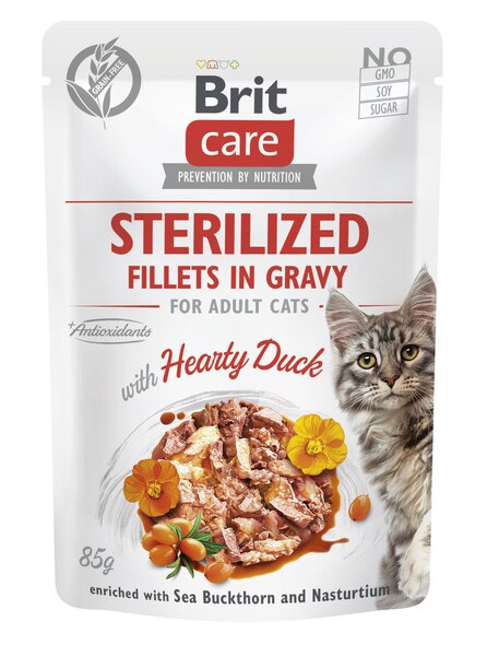 Brit Care Cat Sterilized Fillets in Gravy Hearty Duck 85 g