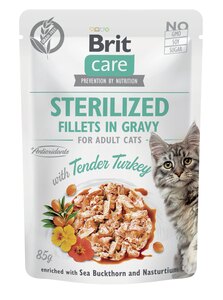 Brit Care Cat Sterilized Fillets in Gravy Tender Turkey 85 g