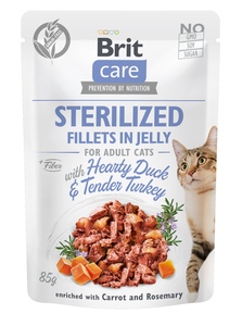 Brit Care Cat Sterilized Fillets in Jelly Hearty Duck&Tender Turkey 85 g