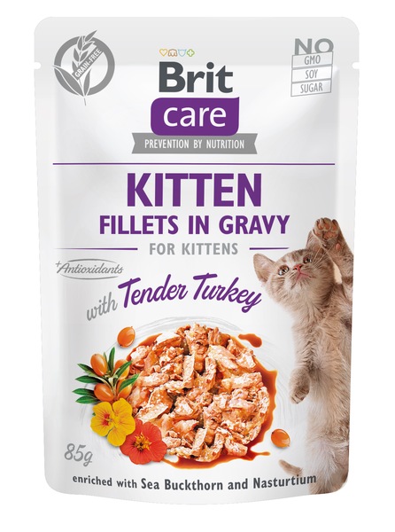 Brit Care Kitten Fillets in Gravy with Tender Turkey 85 g