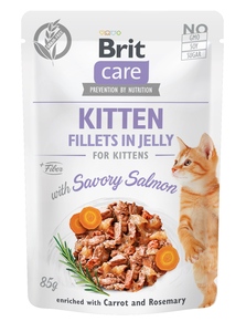 Brit Care Kitten Fillets in Jelly Savory Salmon 85 g Brit Care Kitten Fillets in Jelly Savory Salmon 85 g