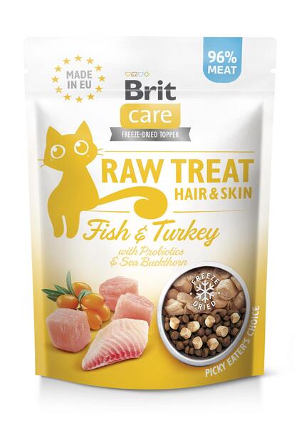 Brit Care Raw Treat Cat Hair&Skin Fish&Turkey 40 g