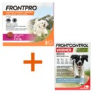 Frontpro žvýkací tablety pro psy (2-4 kg) 11,3 mg 3 tablety + Frontcontrol Wormer pro psy 10 kg 2 tablety