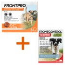 Frontpro žvýkací tablety pro psy (4-10 kg) 28,3 mg 3 tablety + Frontcontrol Wormer pro psy 10 kg 2 tablety