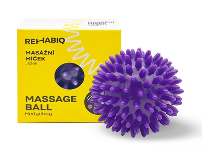 Rehabiq Masážní míček Ježek 7 cm fialový 1 ks