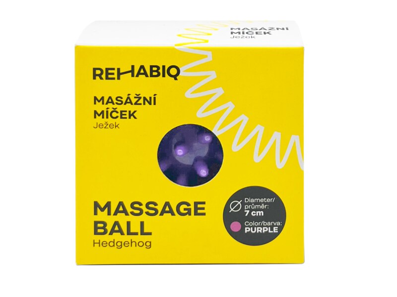 Rehabiq Masážní míček Ježek 7 cm fialový 1 ks