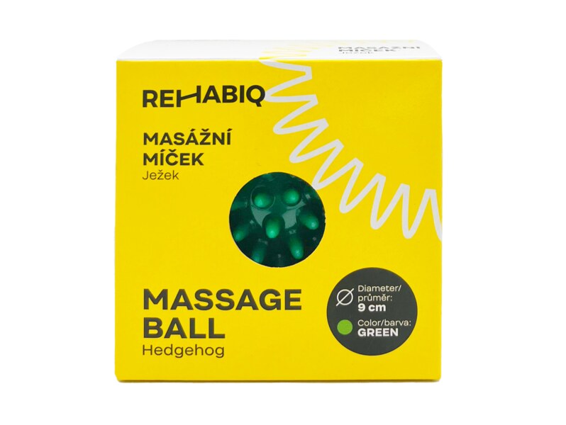 Rehabiq Masážní míček Ježek 9 cm zelený 1 ks