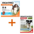 Frontpro žvýkací tablety pro psy (10-25 kg) 68 mg 3 tablety + Frontcontrol Wormer pro psy 10 kg 2 tablety