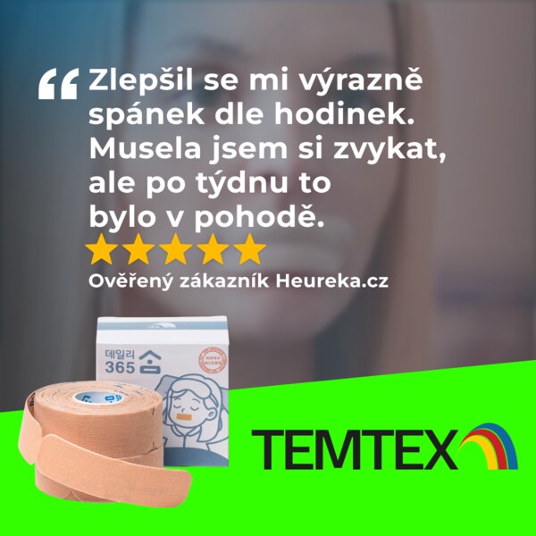 Temtex Tape proti chrápání 2,5 cm x 8 cm 120 ks Temtex Tape proti chrápání 2,5 cm x 8 cm 120 ks