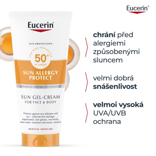 Eucerin Sun Ochranný krémový gel na opalování proti sluneční alergii SPF50+ 200 ml