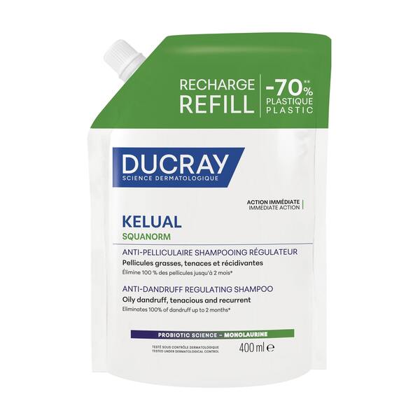 Ducray Kelual Squanorm šampon - Mastné lupy náplň 400 ml