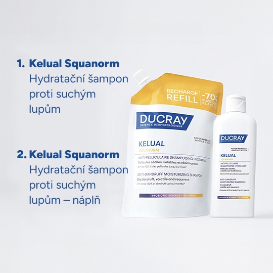 Ducray Kelual Squanorm šampon - Suché lupy náplň 400 ml