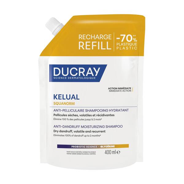 Ducray Kelual Squanorm šampon - Suché lupy náplň 400 ml