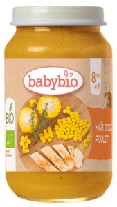 BABYBIO bio sladká kukuřice s farmářským kuřecím masem 200 g
