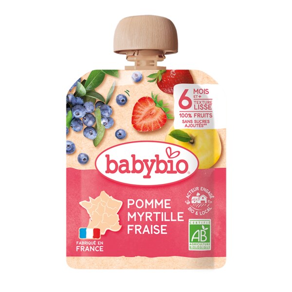 Babybio kapsička jablko borůvky jahody 90 g Babybio kapsička jablko borůvky jahody 90 g