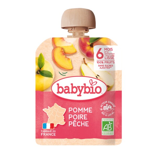 Babybio kapsička jablko hruška broskev 90 g Babybio kapsička jablko hruška broskev 90 g
