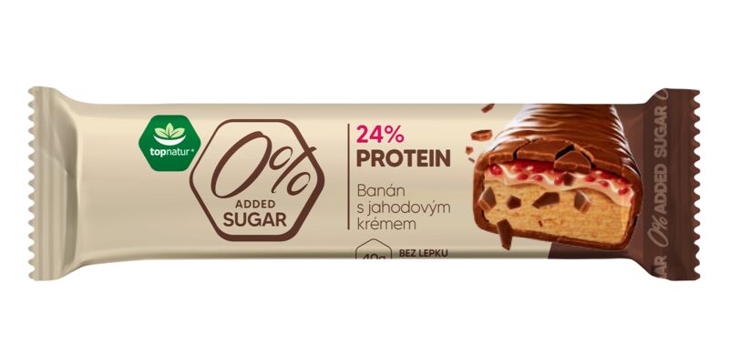Topnatur tyčinka Protein Banán s jahodovým krémem 40 g