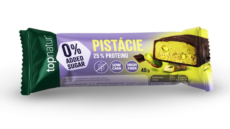 Topnatur tyčinka Protein Pistácie No Added Sugar 40 g 
