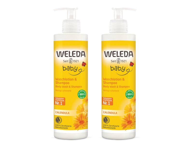 Weleda Baby Měsíčkový mycí krém a šampon 400 ml 1+1 ZDARMA