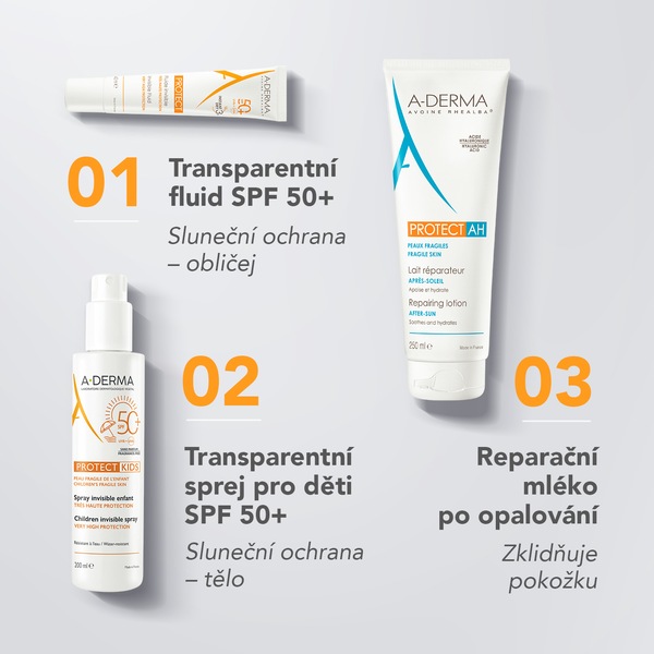 A-Derma Protect Kids SPF50+ Transparentní sprej 200 ml