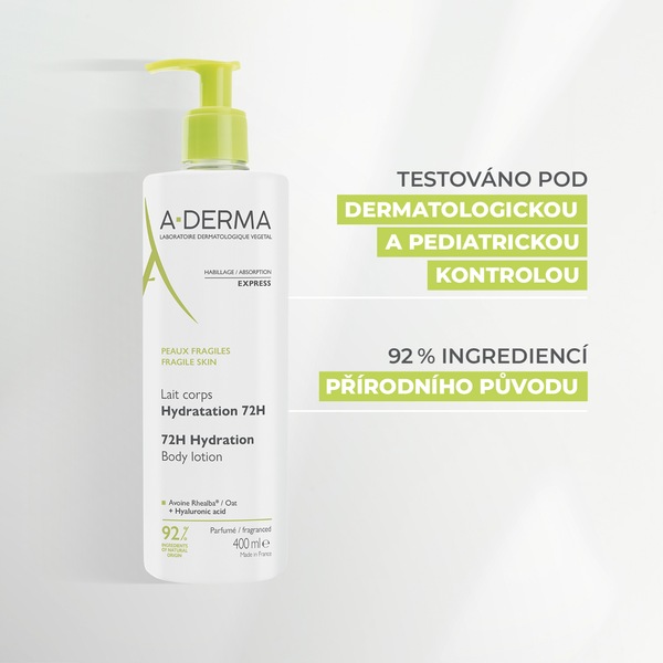 A-Derma Tělové mléko 72h hydratace 400 ml