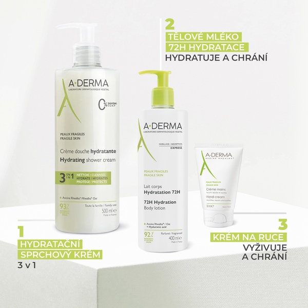 A-Derma Tělové mléko 72h hydratace 400 ml