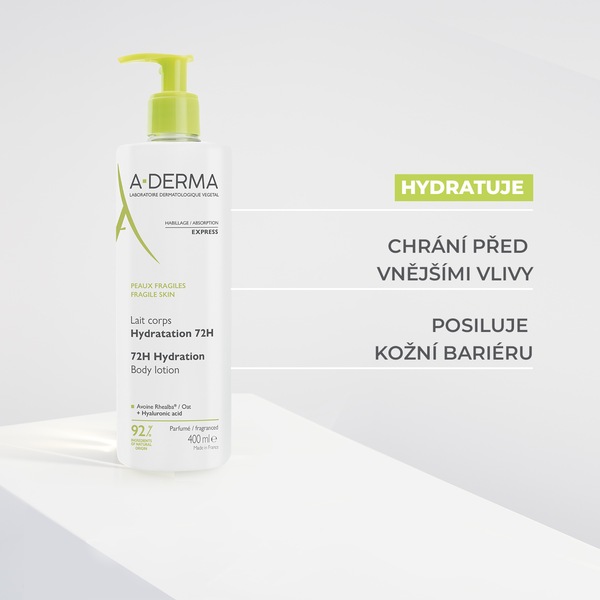 A-Derma Tělové mléko 72h hydratace 400 ml