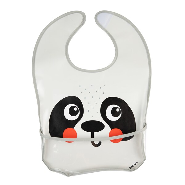 Canpol Babies Bryndák plastový s kapsou Panda 1 ks