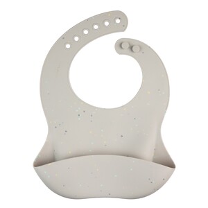 Canpol Babies Bryndák silikonový s kapsou Dots šedý 1 ks