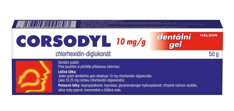 Corsodyl 10 mg/g dentální gel 50 g Corsodyl 10 mg/g dentální gel 50 g