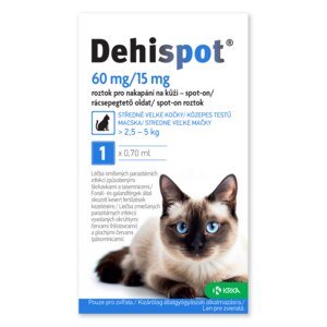 Dehispot 60 mg / 15 mg Spot-on 0,70 ml 1 ks Dehispot 60 mg / 15 mg Spot-on 0,70 ml 1 ks