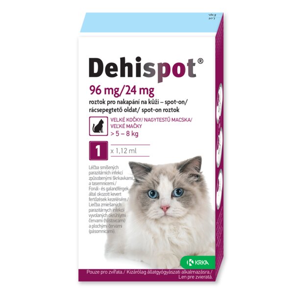Dehispot 96 mg / 24 mg Spot-on 1,12 ml 1 ks Dehispot 96 mg / 24 mg Spot-on 1,12 ml 1 ks