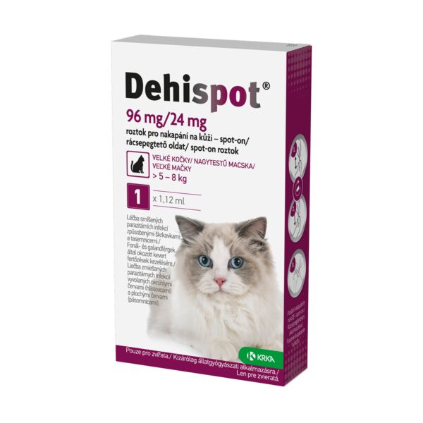 Dehispot 96 mg / 24 mg Spot-on 1,12 ml 1 ks Dehispot 96 mg / 24 mg Spot-on 1,12 ml 1 ks
