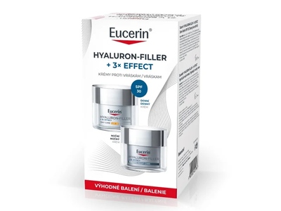 Eucerin Hyaluron-Filler +3x Effect Denní krém SPF30 + noční krém 2x50 ml Eucerin Hyaluron-Filler +3x Effect Denní krém SPF30 + noční krém 2x50 ml