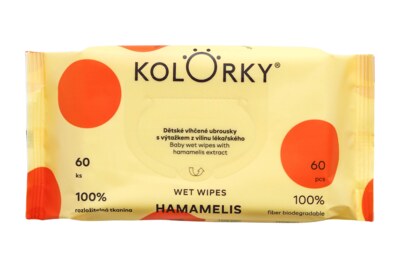 Kolorky Dětské vlhčené ubrousky s výtažkem z vilínu lékařského 60 ks Kolorky Dětské vlhčené ubrousky s výtažkem z vilínu lékařského 60 ks