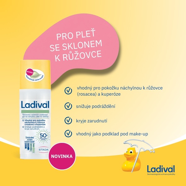 Ladival Opalovací gel zarudlá pleť na obličeji OF50+ 50 ml Ladival Opalovací gel zarudlá pleť na obličeji OF50+ 50 ml