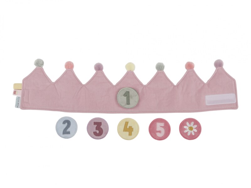 Little Dutch Narozeninová korunka s čísly Pink 1 ks
