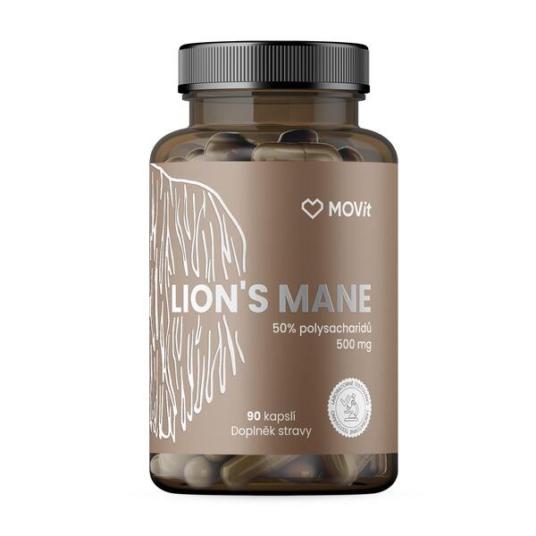 MOVit Lions Mane 50 % polysacharidu 500 mg 90 kapslí MOVit Lions Mane 50 % polysacharidu 500 mg 90 kapslí
