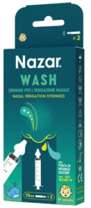 Nazar Wash Stříkačky na výplach nosu 10 ml 2 ks Nazar Wash Stříkačky na výplach nosu 10 ml 2 ks