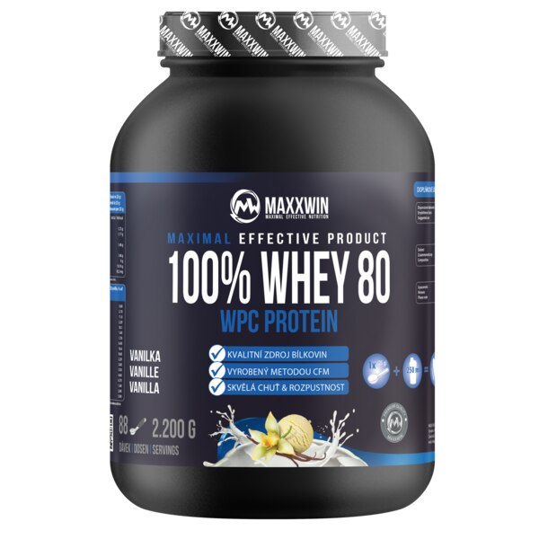 Maxxwin Protein 100% Whey 80 vanilka 2200 g Maxxwin Protein 100% Whey 80 vanilka 2200 g